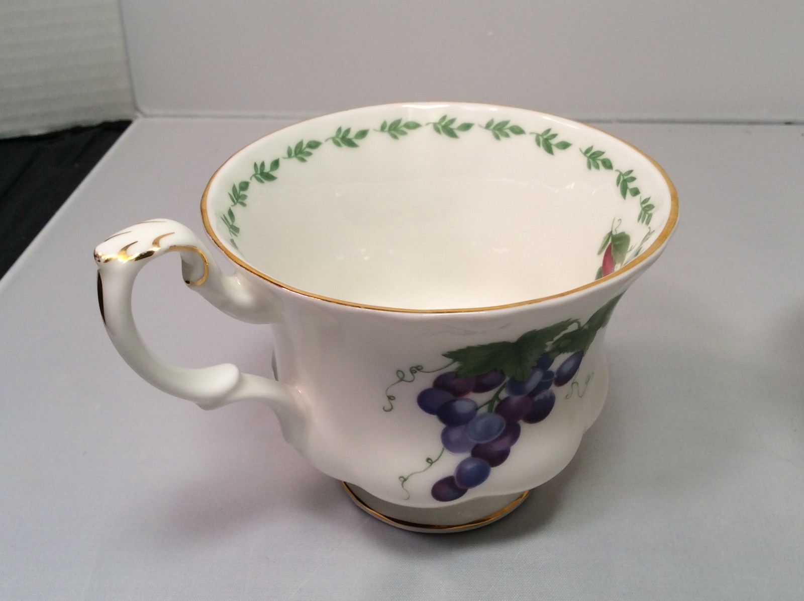 4 Fruit Royal Albert Bone China Teacups, Fruit Grapes, Peaches, Pears & Apples