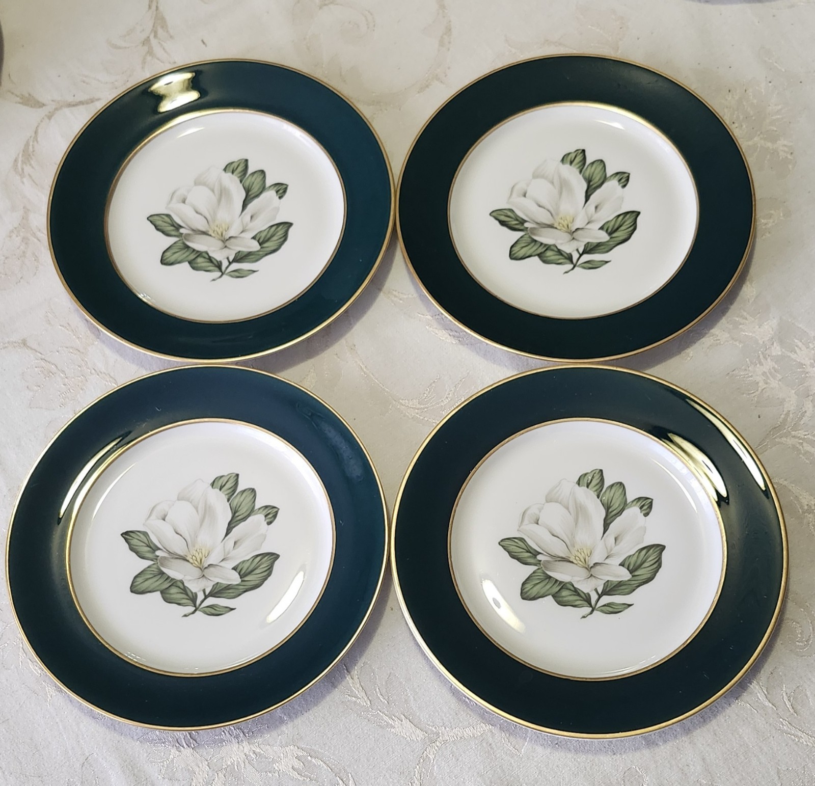 Arcadian Prestige Windsor Magnolia Salad Plates 8.25″ Made In Newark NY Set 4