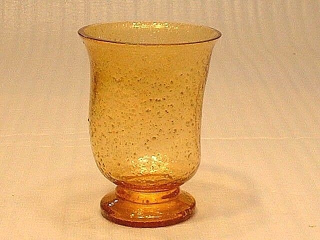 Antique Victorian Amber Spangle Glass Pinched Sided Vase With Silver Flakes