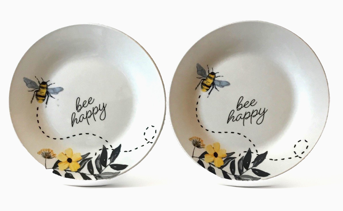 Royal Norfolk honey bee pattern 8″ plate set of 2