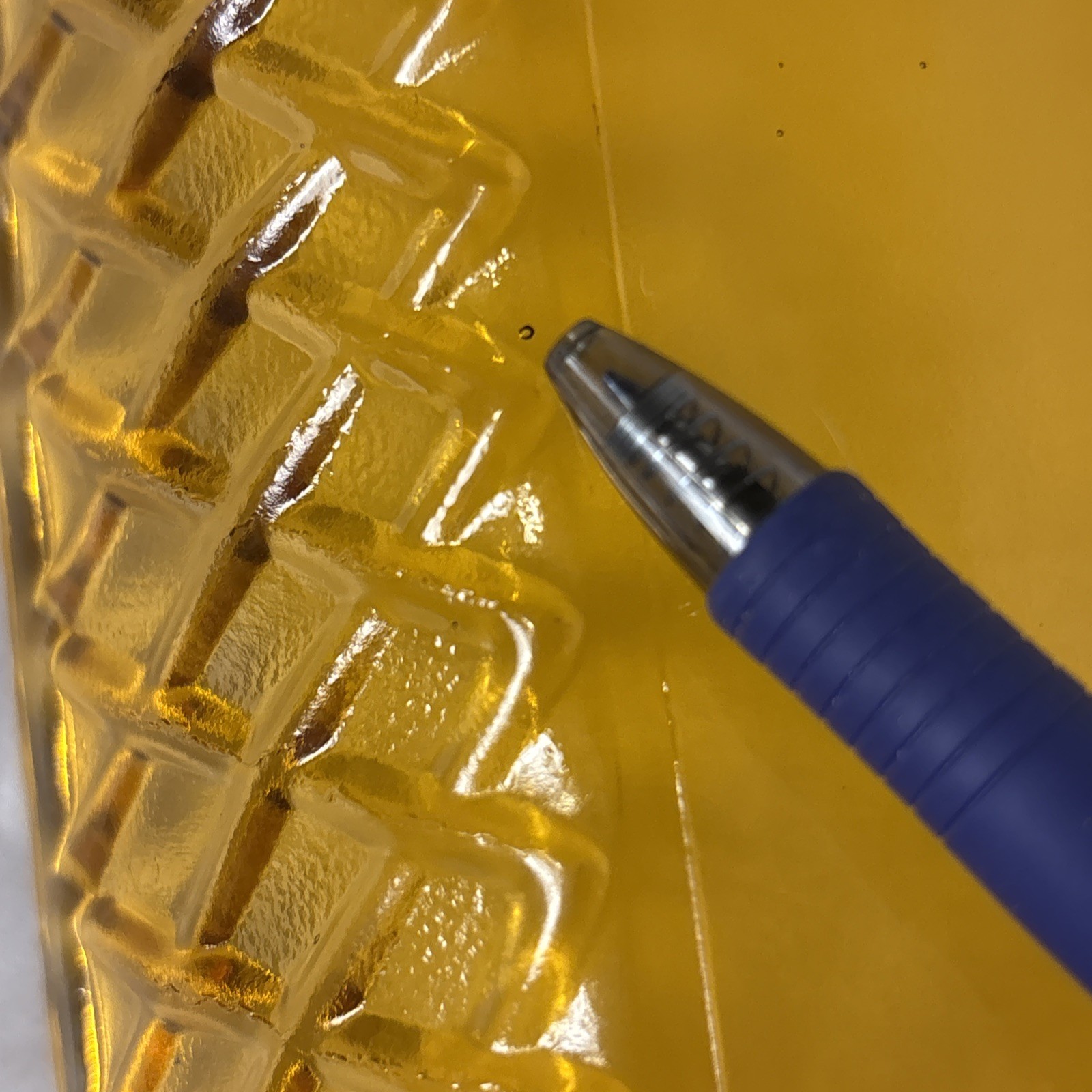 Amber Indiana Glass Oblong Celery Dish w/ raised basket weave design