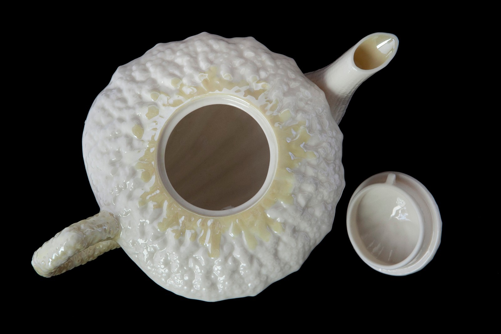 Vintage Belleek Irish Seashell Neptune Porcelain White Teapot – Green Mark