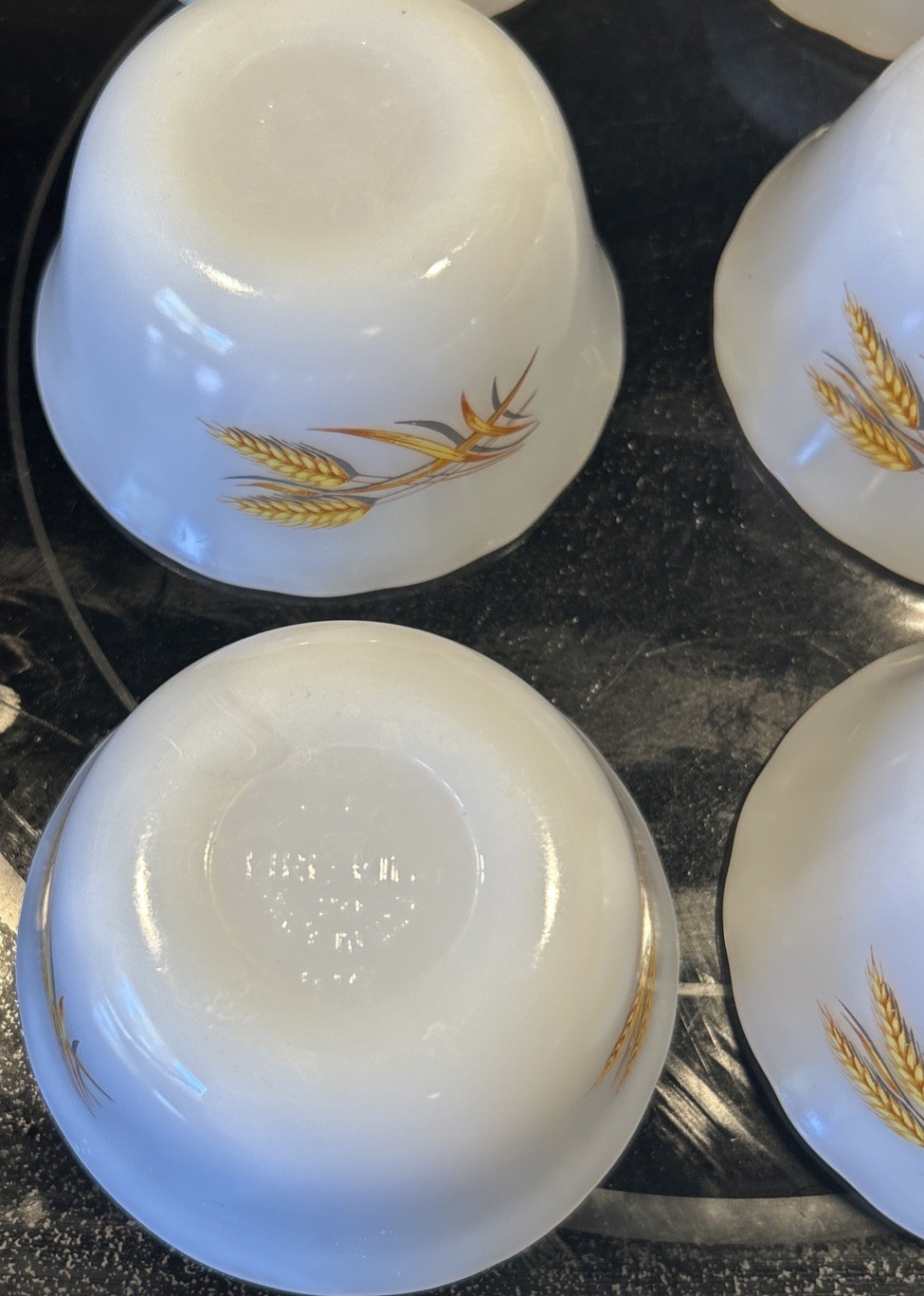 VTG Custard Cups Ramekins Anchor Hocking Fire King wheat Milk glass (6)