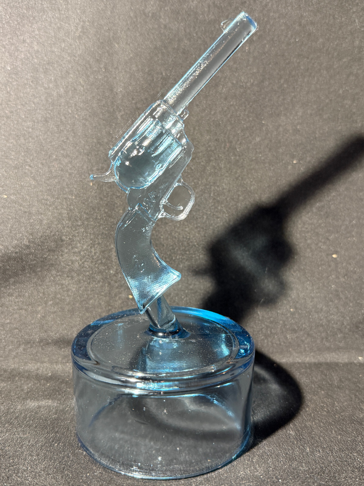 Blue Vaseline glass Colt Revolver pistol uranium single action army gun western