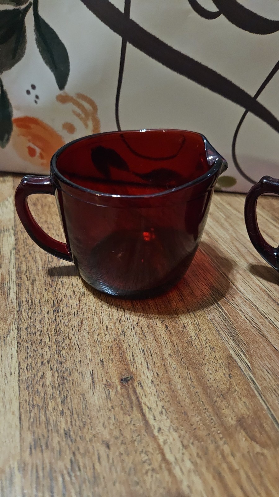 Vintage Anchor Hocking Royal Ruby Glass Cream & Sugar Set 1938-67