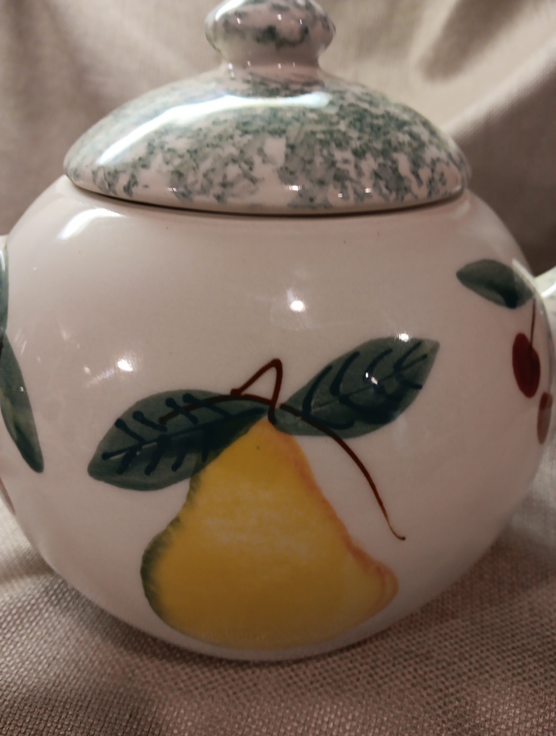 Hartstone Pottery Fruit Salad Teapot Stoneware 1989 Country Cottage Vtg Farm🥀