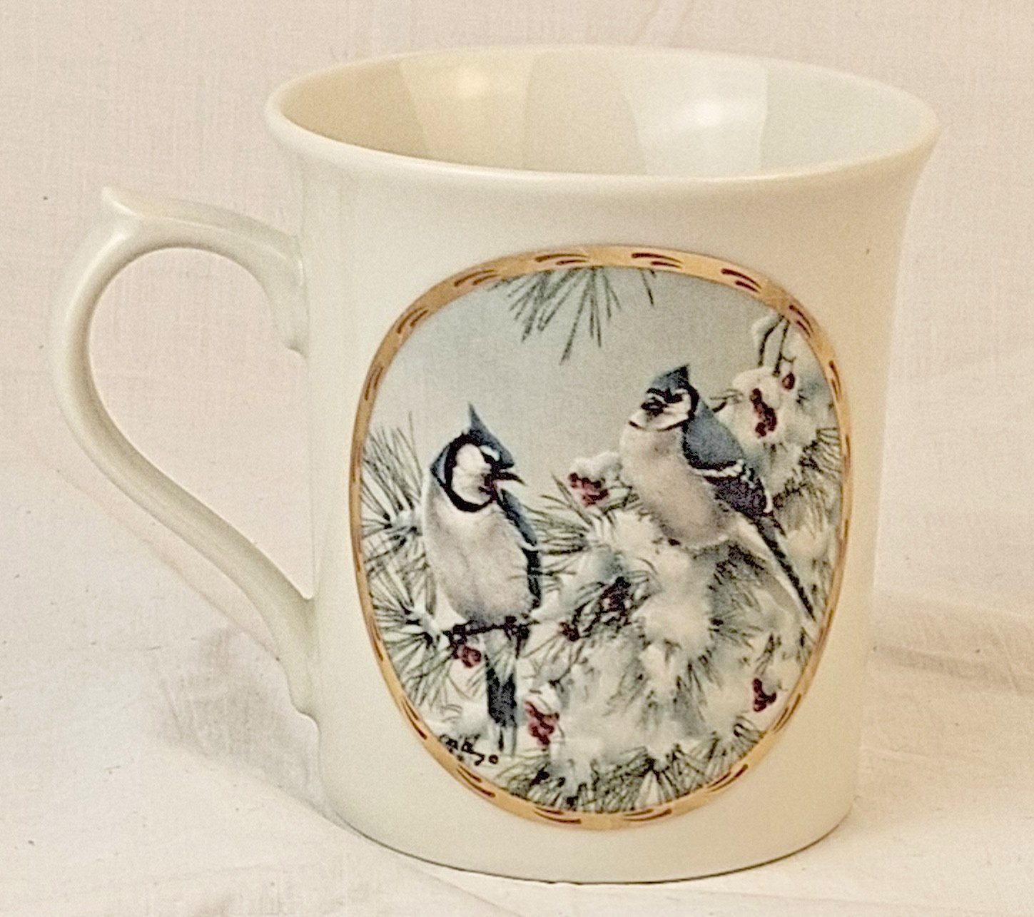Lenox Nature’s Collage Winter’s Song Mug Catherine McClung Mountain Jays 1994