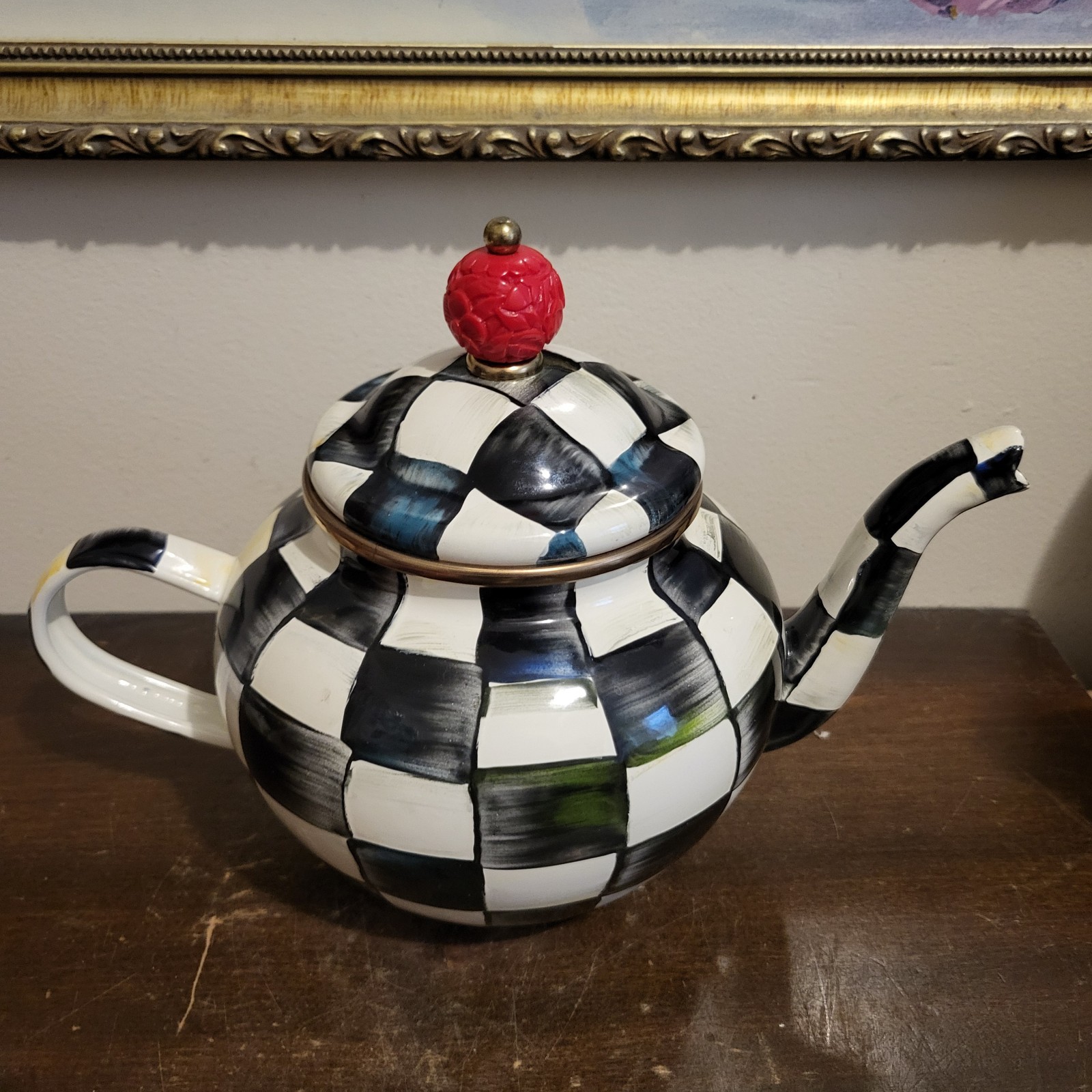 MacKenzie-Childs Courtly Check 4-Cup Teapot