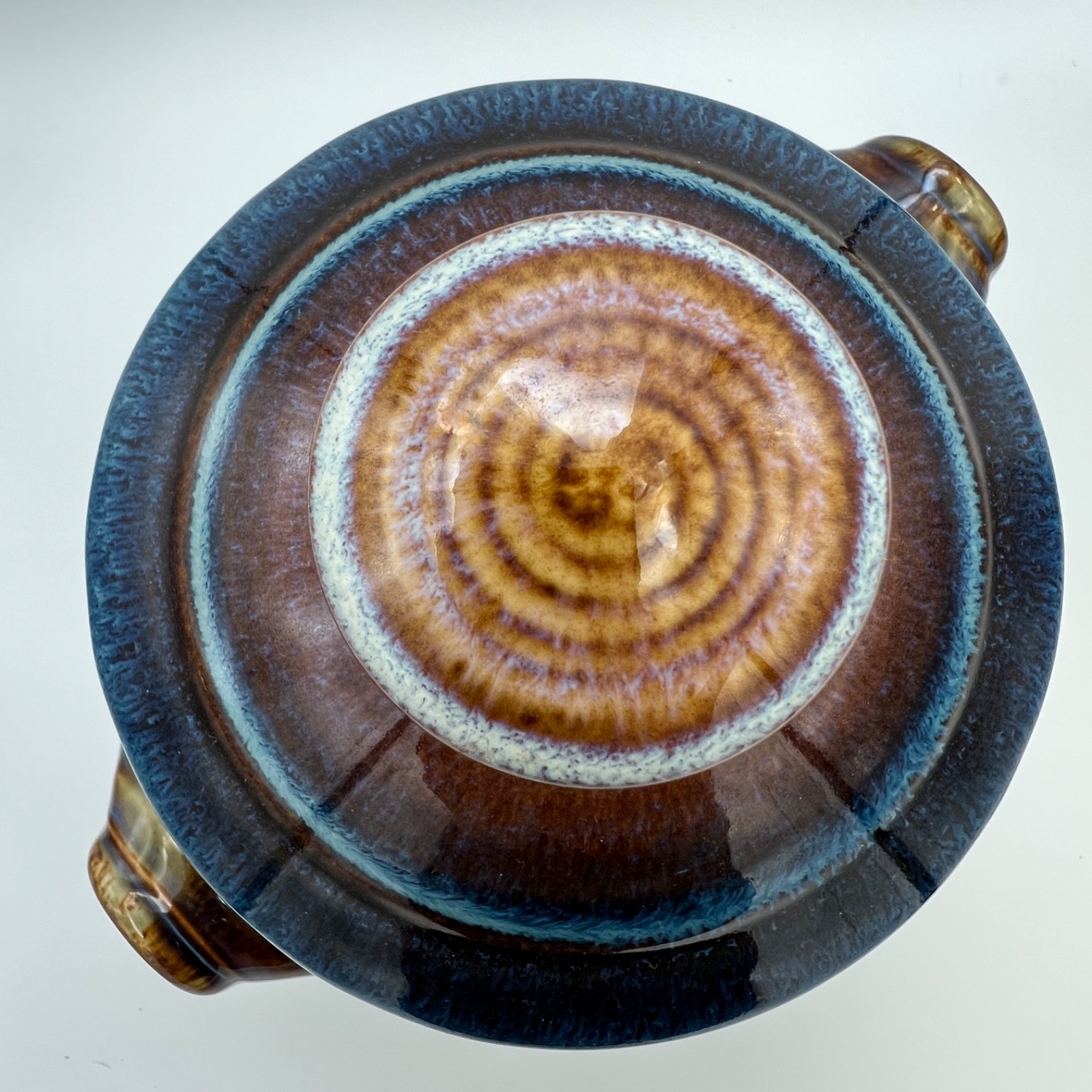 BILL CAMPBELL Studio Art Pottery Porcelain Jar Blue Drip Glaze RARE MINT