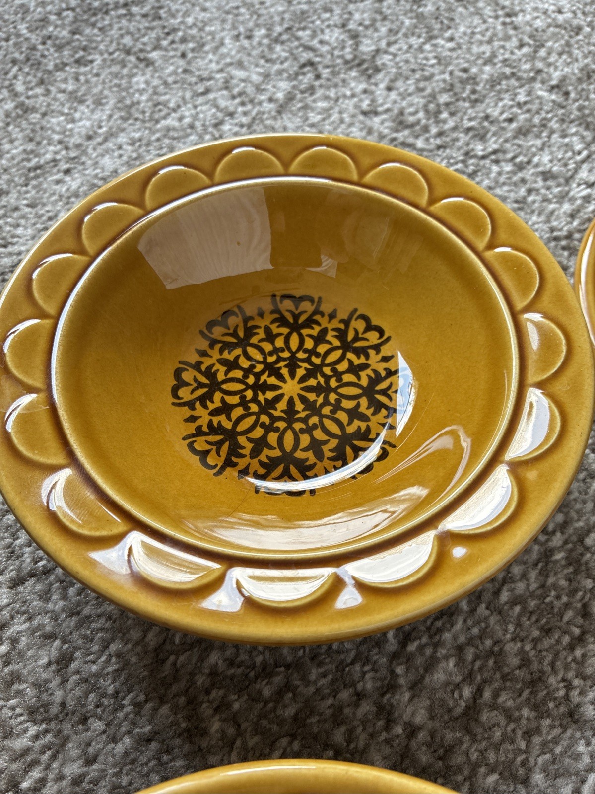 6 Homer Laughlin Coventry Castilian 6” 4 Saucers + 2 Bowls Vintage Granada Boho