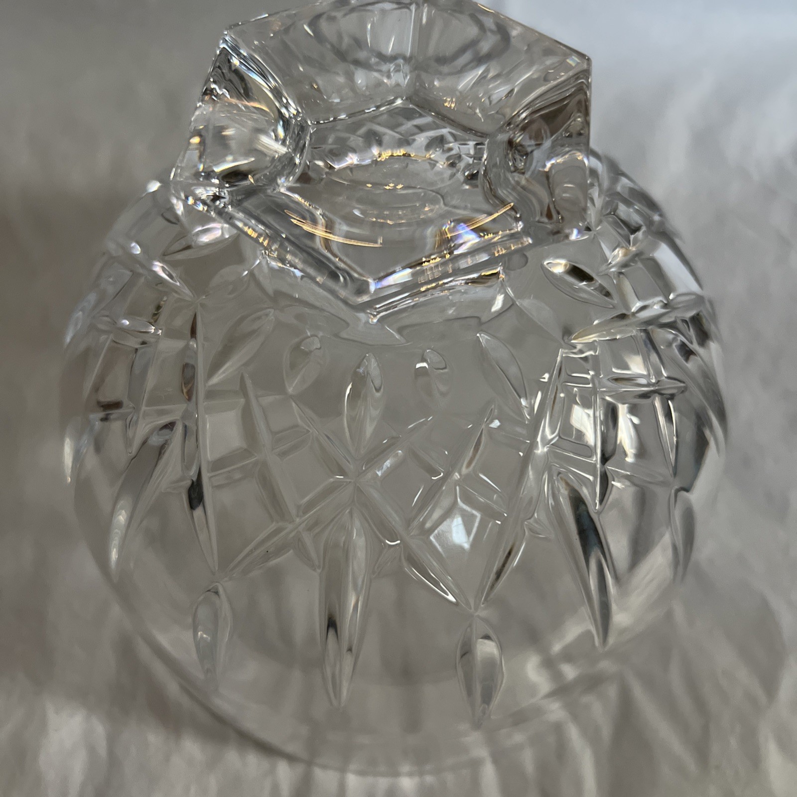 Vera Wang Fidelity Footed 6″ Crystal Bowl Vertical Cuts Wedgwood READ