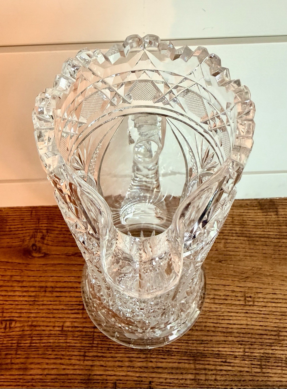 ABP American Brilliant Cut Glass Champagne Pitcher by F. X. Parsche-C. 1895-1910