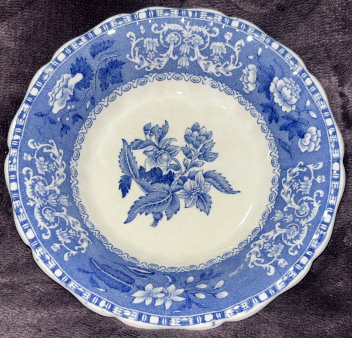Set Of 6 + 1 Vintage Copeland Spode’s Blue Camilla 5 3/8″ Fruit, Dessert Bowls