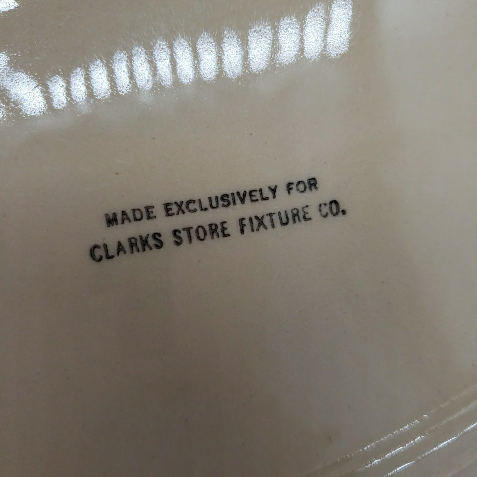 Clarks Store Fixture Co Wellsville China Oval Plate Platter 2PC Flint Michigan