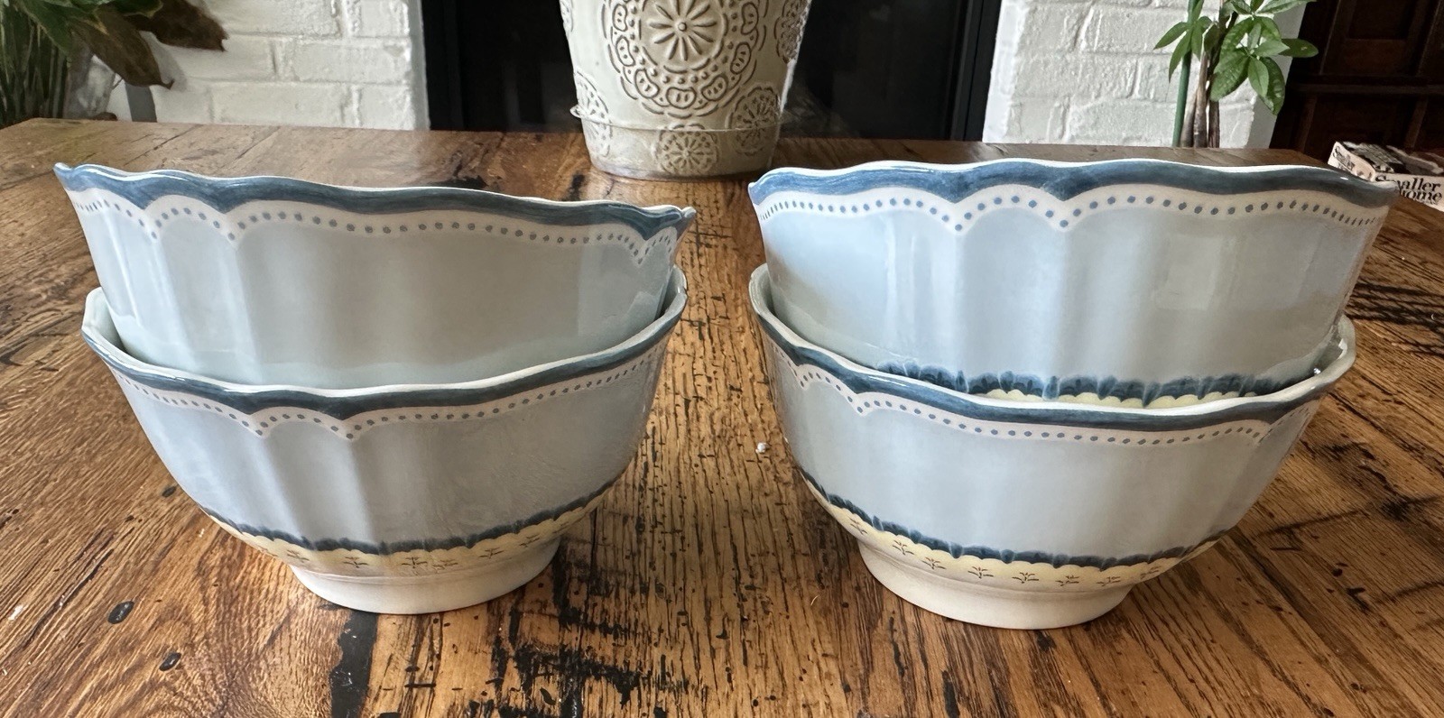 NEW 4 – Lenox Provençal Garden Sky 6″ Soup Cereal Bowl FREE SHIPPING