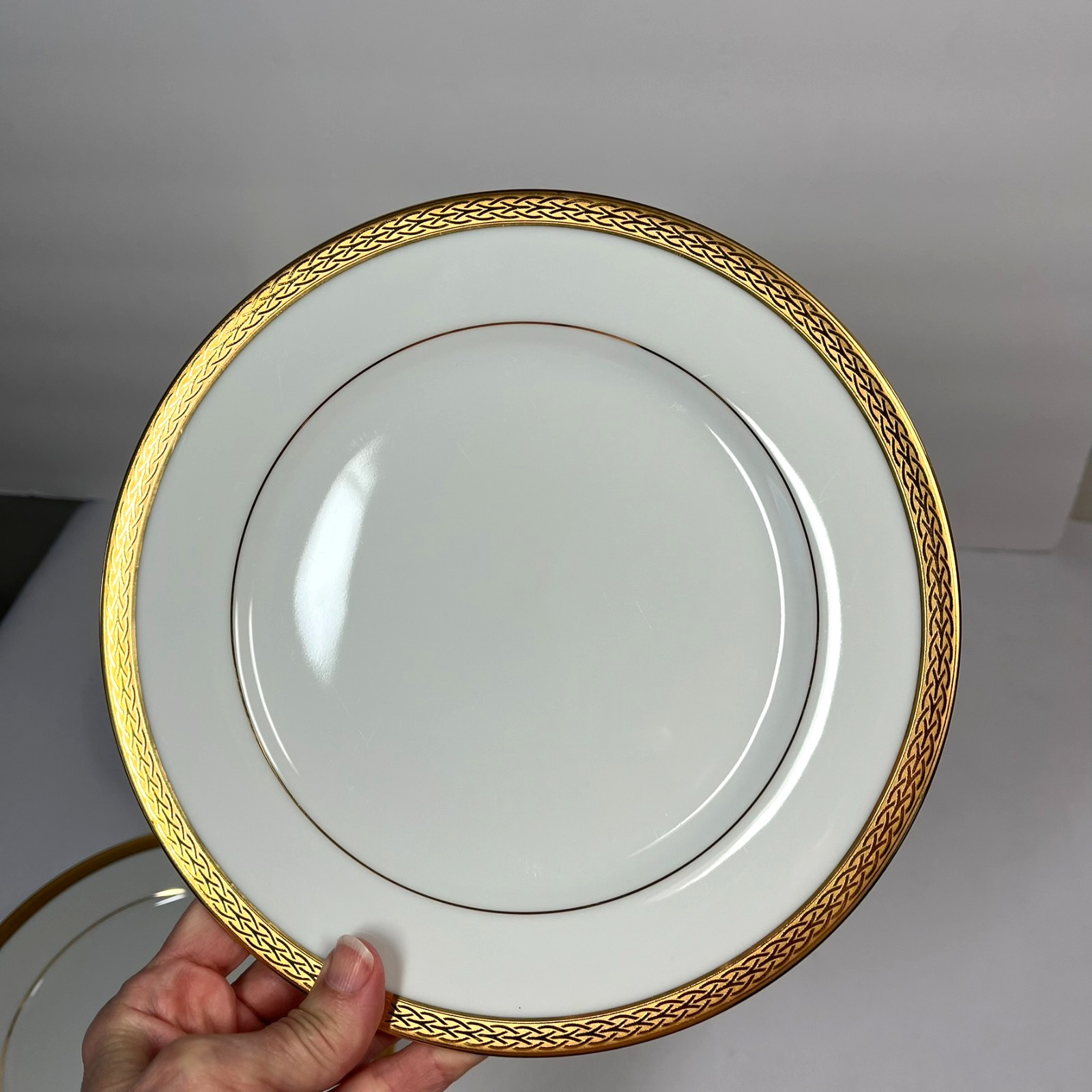 Noritake Queens Gold Salad Plates Lot of Four Contemporary Fine China