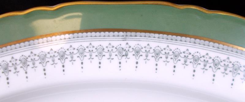Royal Worcester Regency Green and Gray 15 Inch Oval Platter Z2730