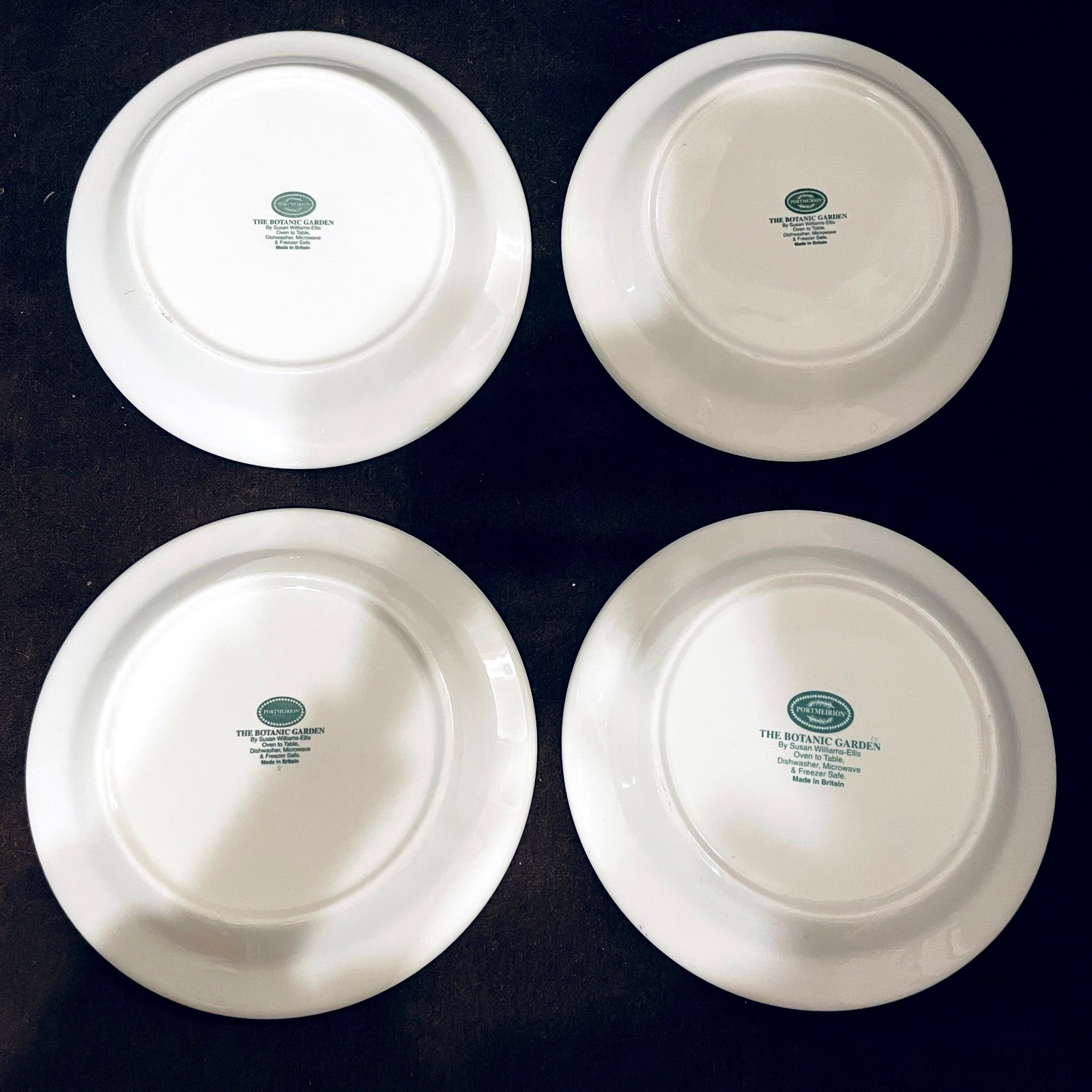 4 Botanic Garden by Portmeirion Bread / Dessert Plates – 7 1/4″ Mint Condition