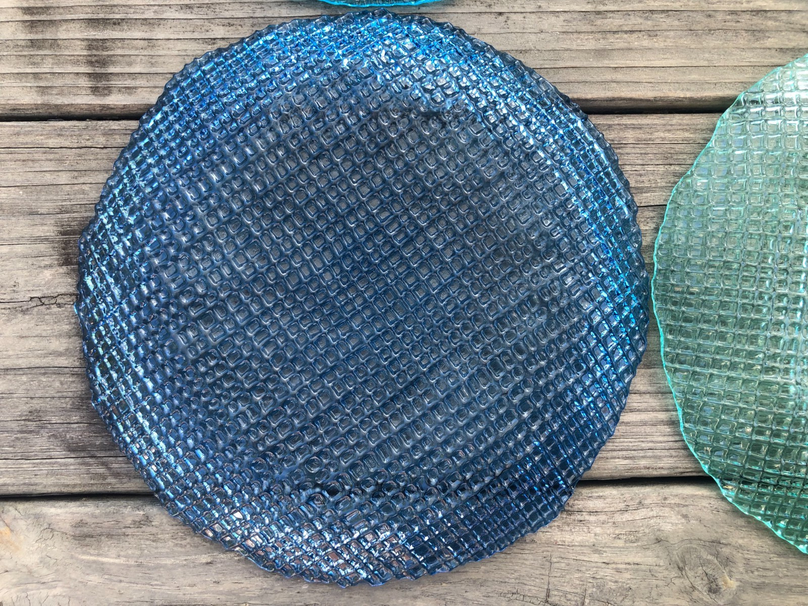 Set of 4 Lumere Glass Salad Plates – See Picture For Color Variations – About 8″