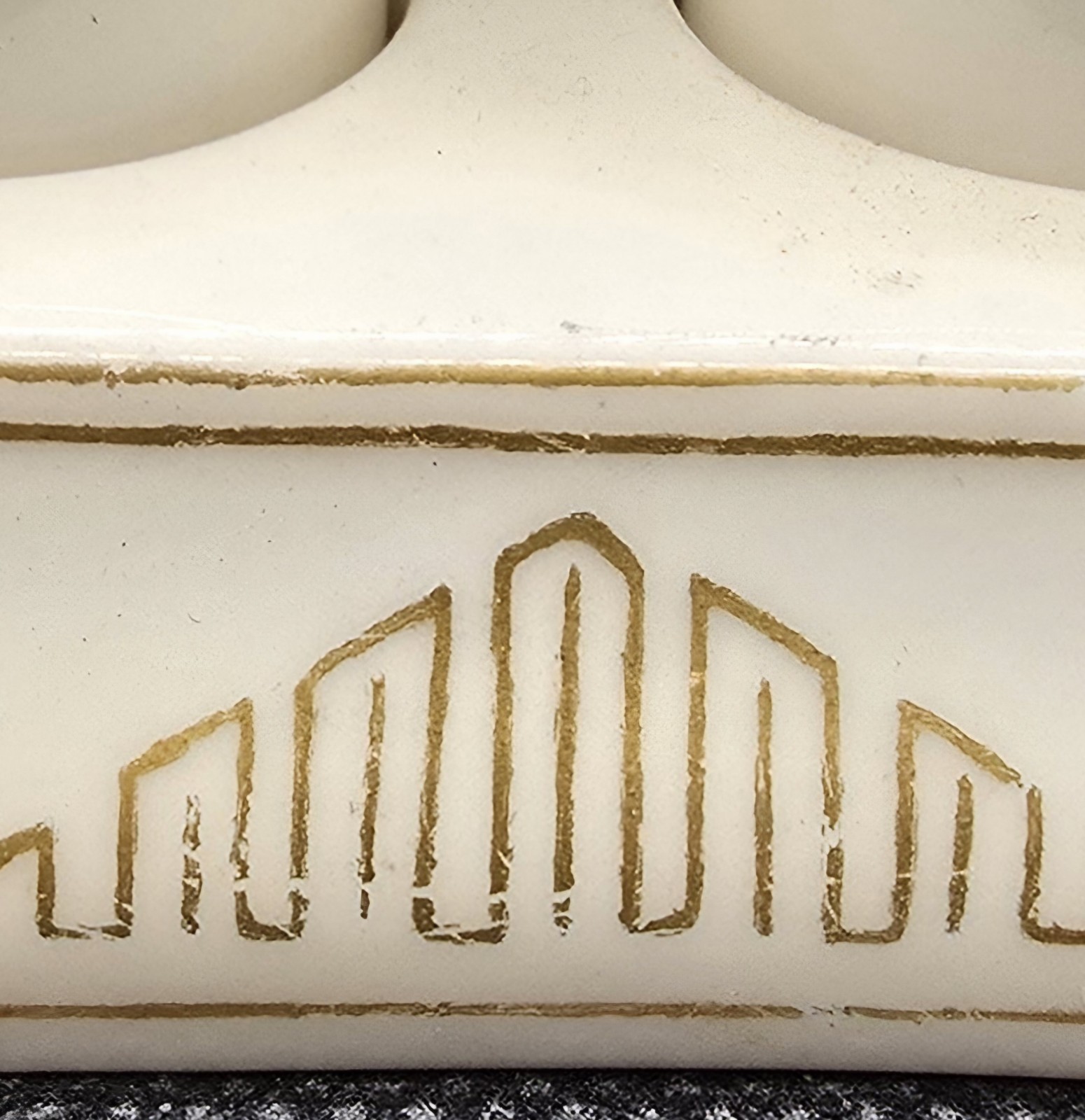 Antique 1906 Lenox Belleek Porcelain Salt & Pepper Shaker Set w/ Stand Art Deco
