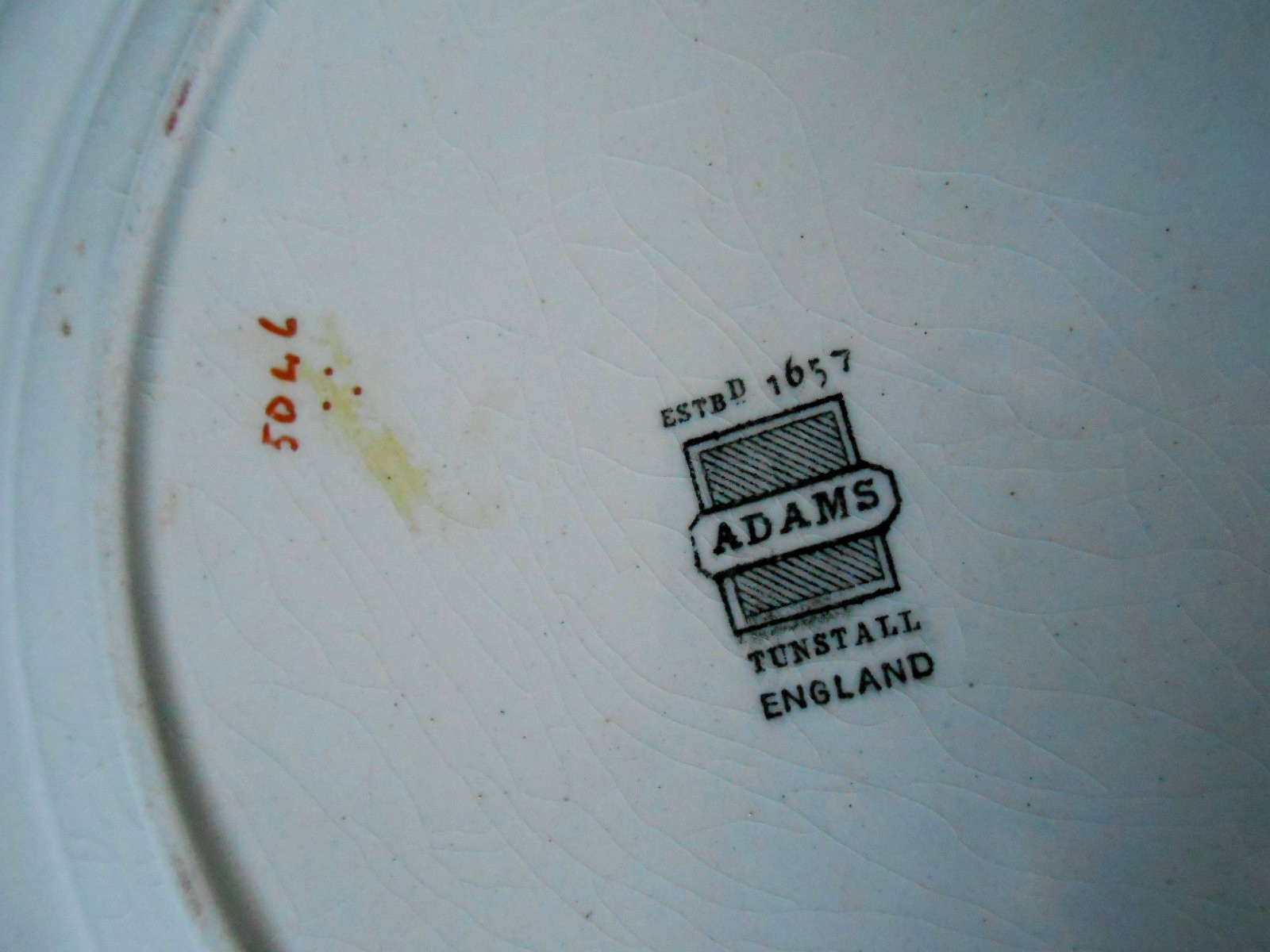 ADAMS Tunstall England Indian Tree Plate Flow Blue Transferware Polychrome