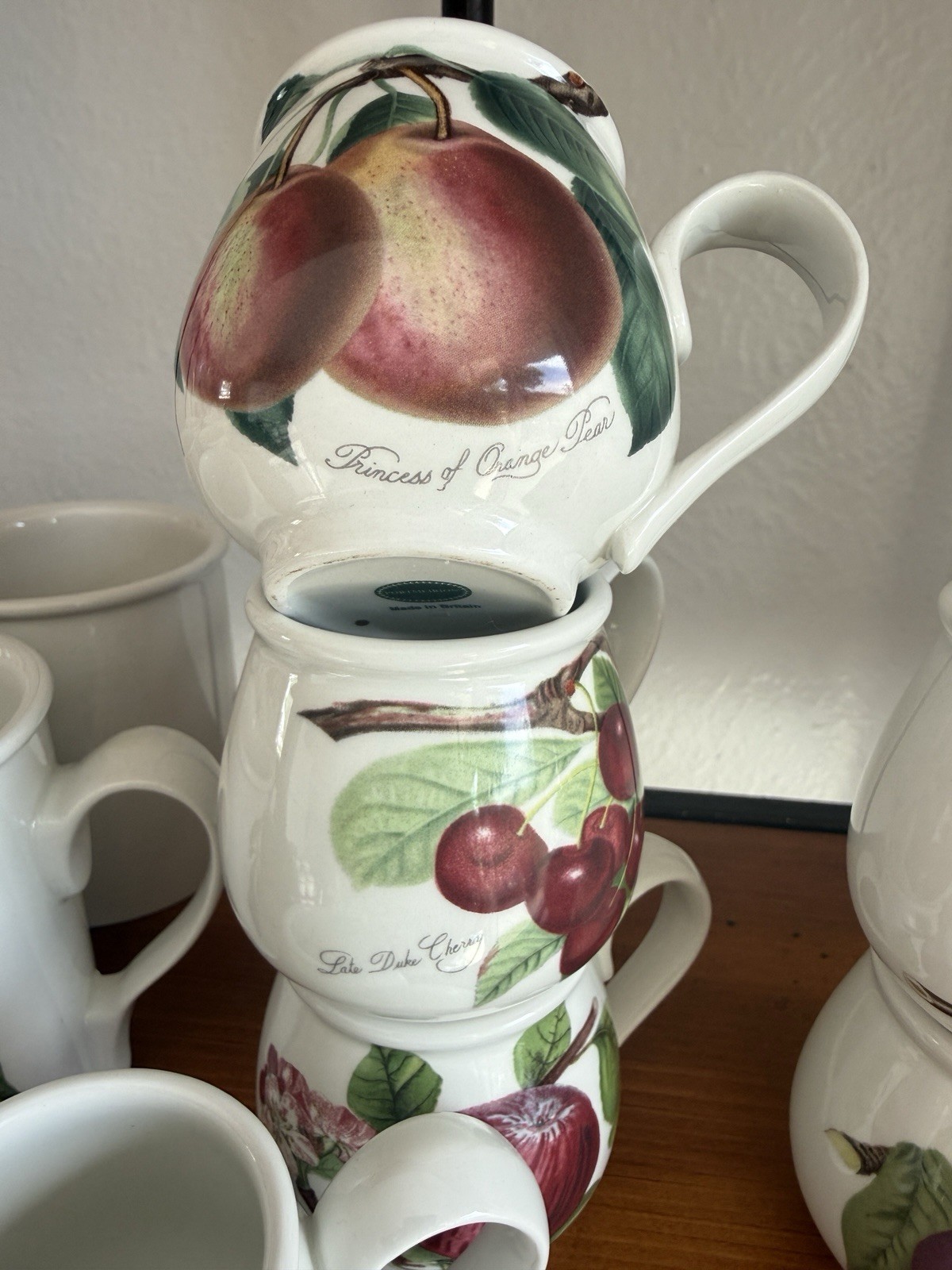 Gorgeous Set of Six Portmeirion Pomona Mocha Cups FREE SHIPPING