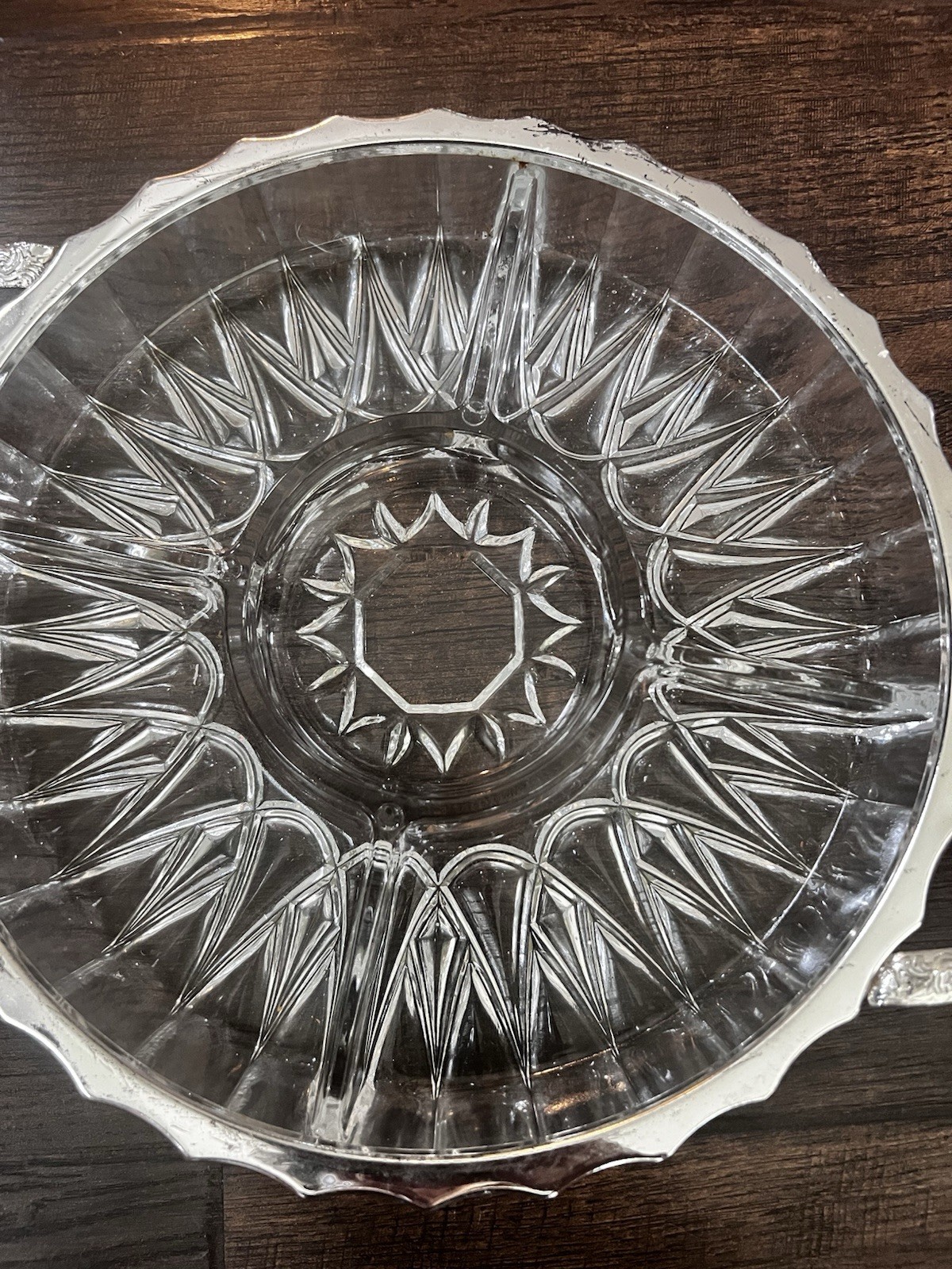 VTG Queen Anne Silverplated & Crystal Relish Tray W/lid Made In England Holiday