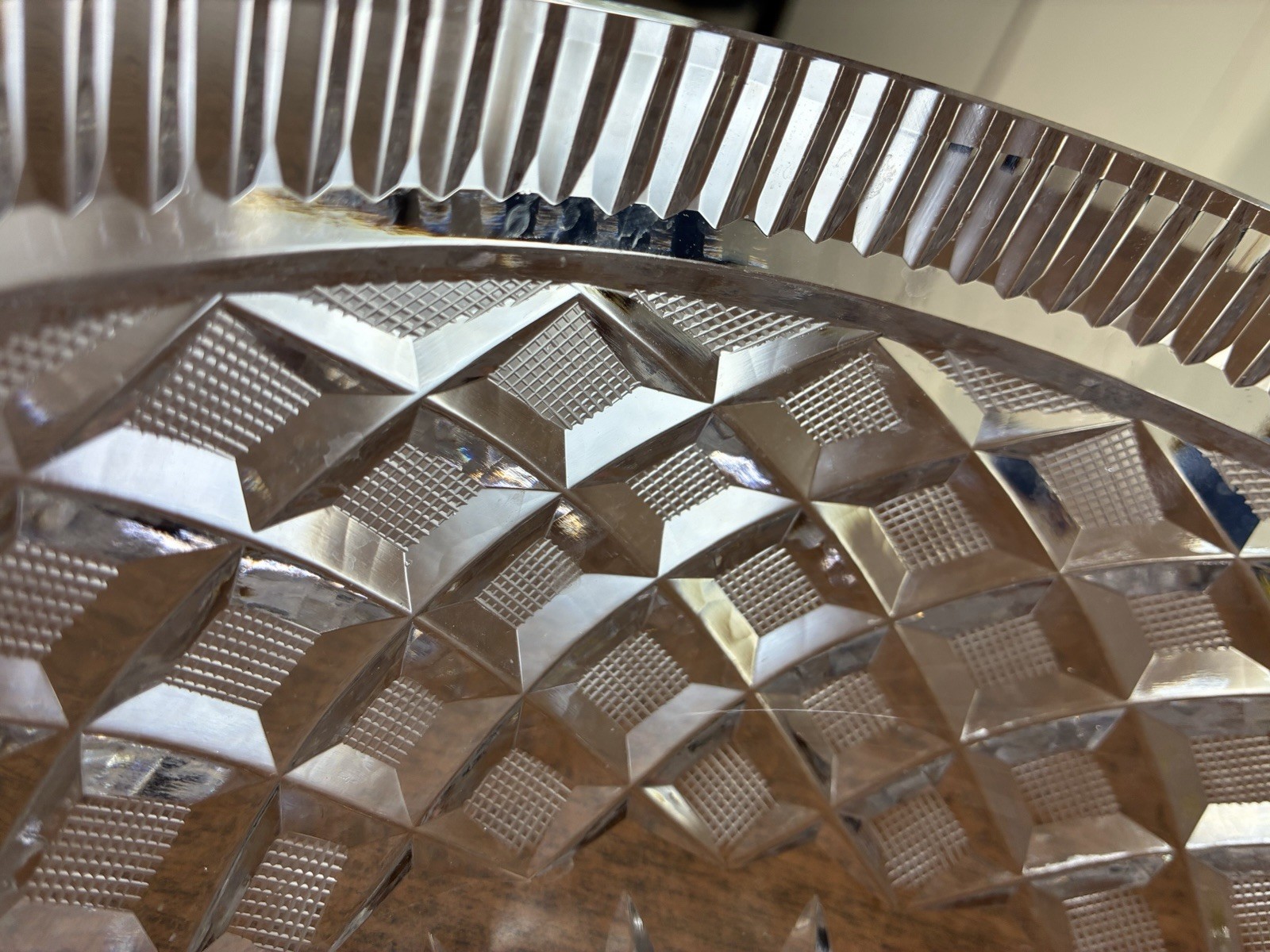 Vintage Waterford Crystal 8″ Round Fruit Salad Bowl Killeen Pattern Unmarked