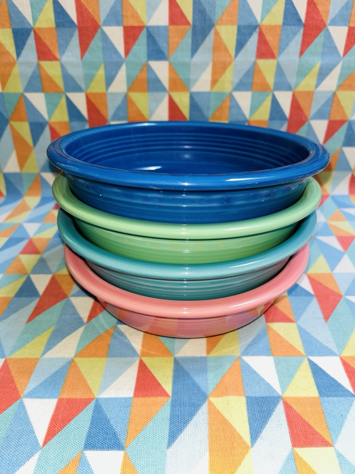 FIESTA set 4 NEW Mixed Colors 7” medium BOWLS 19 oz Fiestaware FREE SHIPPING