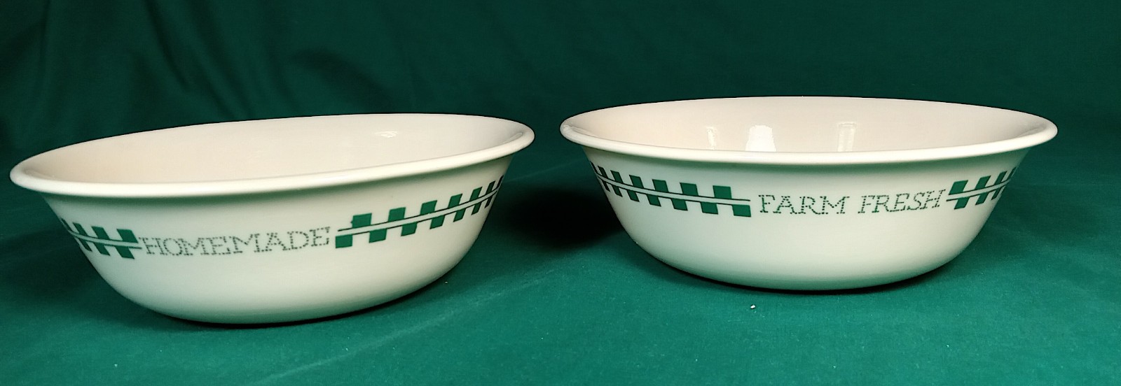 2 Corelle FARM FRESH 6 -1/4” Soup Cereal Bowls Sandstone Green Corning