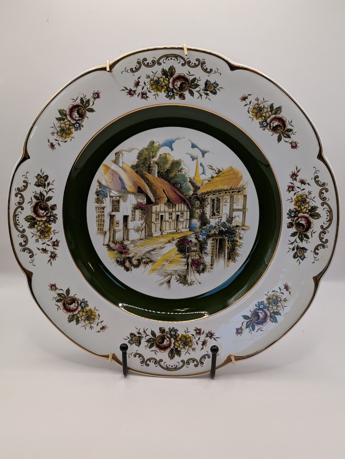 Vtg Set 2 Ascot Service Wall Plates Wood & Sons England Decorative 10″ Hangers