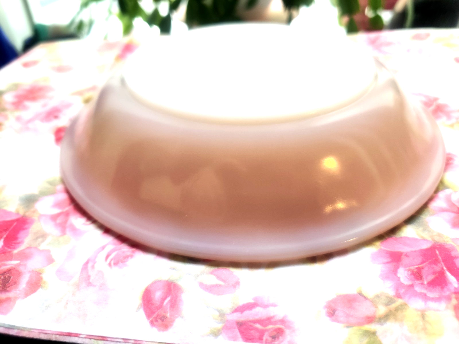 3 Fire-King Roseite Pink Swirl Milk Glass Anchor Hocking Coupe Soup 7.75 in Bowl
