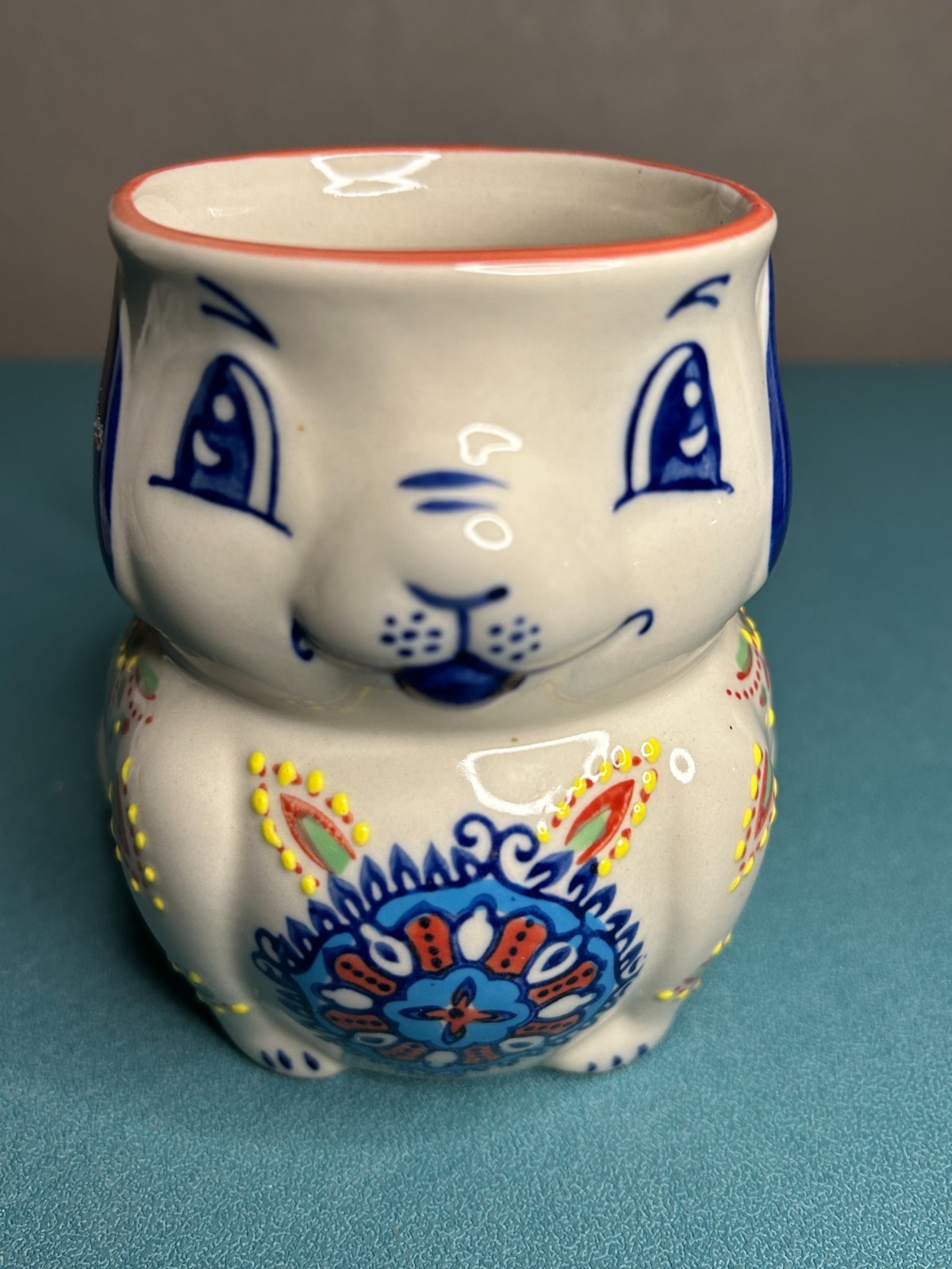 Anthropologie Yokohama Hand Painted Dog Cat Coffee Tea Mugs Cups