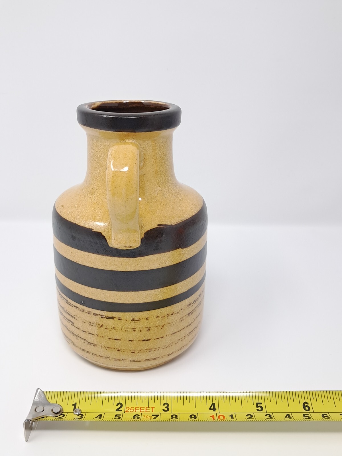 Scheurich Keramik Jug West Germany 1960s or 1970s 414-16 brown stripe pottery