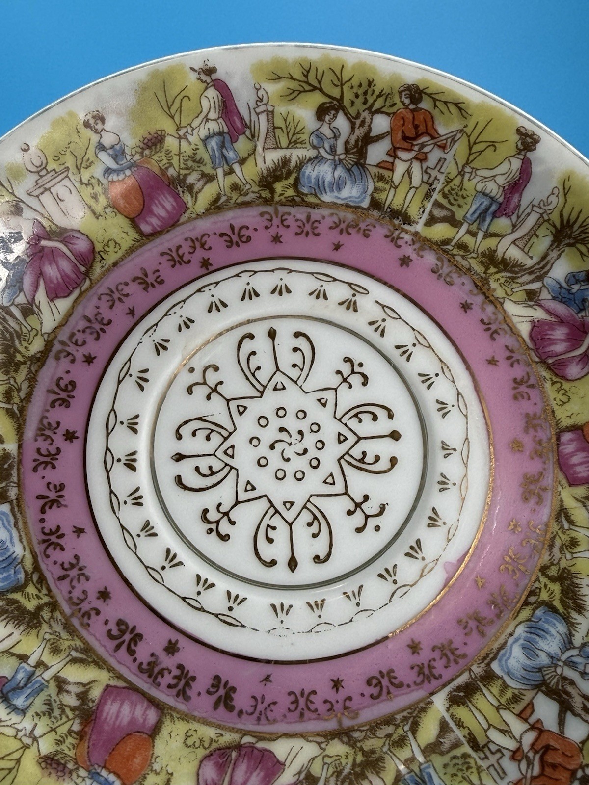 VINTAGE Royal Vienna Saucer 1455 Courting Scene Porcelain Decorative Dish!