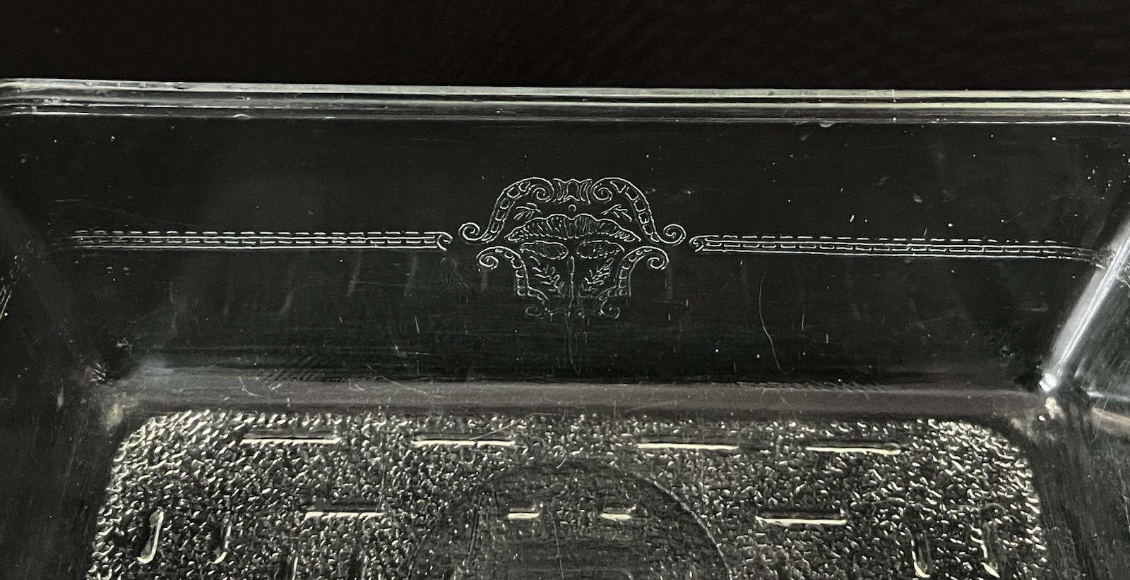 Vintage Glasbake 254 Loaf Pan Clear Glass Baking Dish Art Deco Pattern USA