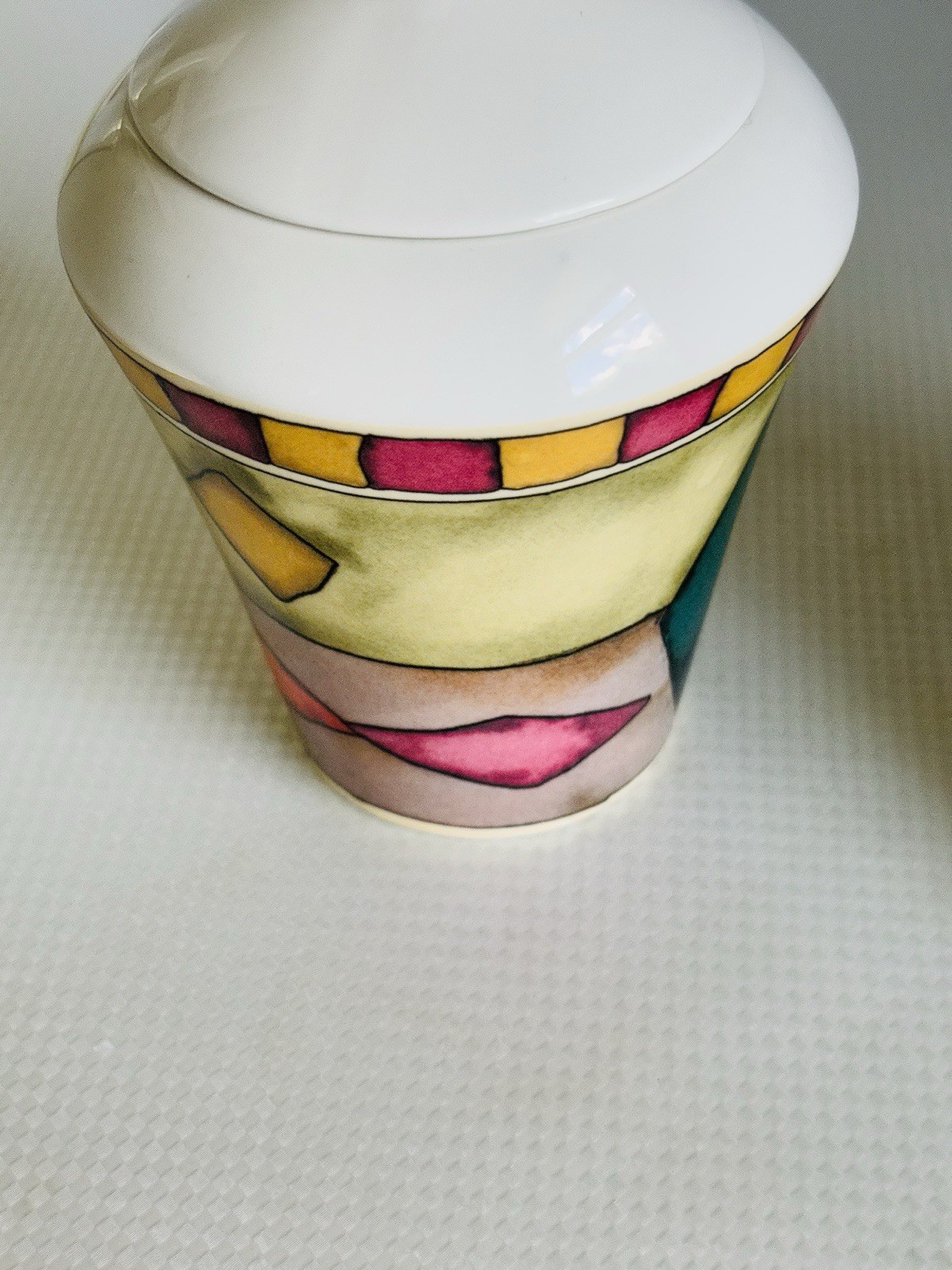Sasaki Palazzo Creamer and Sugar Bowl Lid by Paula Zanger Multicolor Harlequin