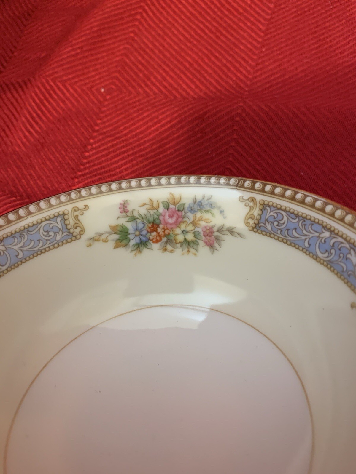 Noritake Troyon Cream Soup Bowls in Bone China Floral w/Gold Trim Quantity Avail