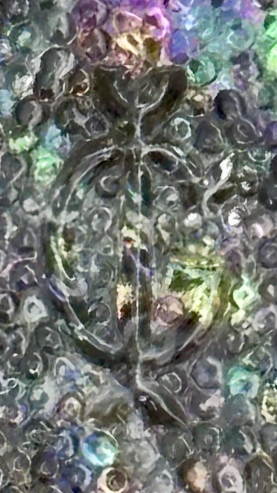 10 1/4” Dia. Pressed Carnival Glass Plate Imperial Homestead Iridescent