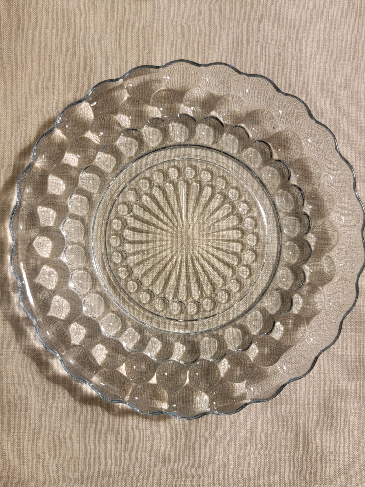 8 Anchor Hocking Sapphire Blue BUBBLE Depression Glass Dessert Bread 6.5″ Plates