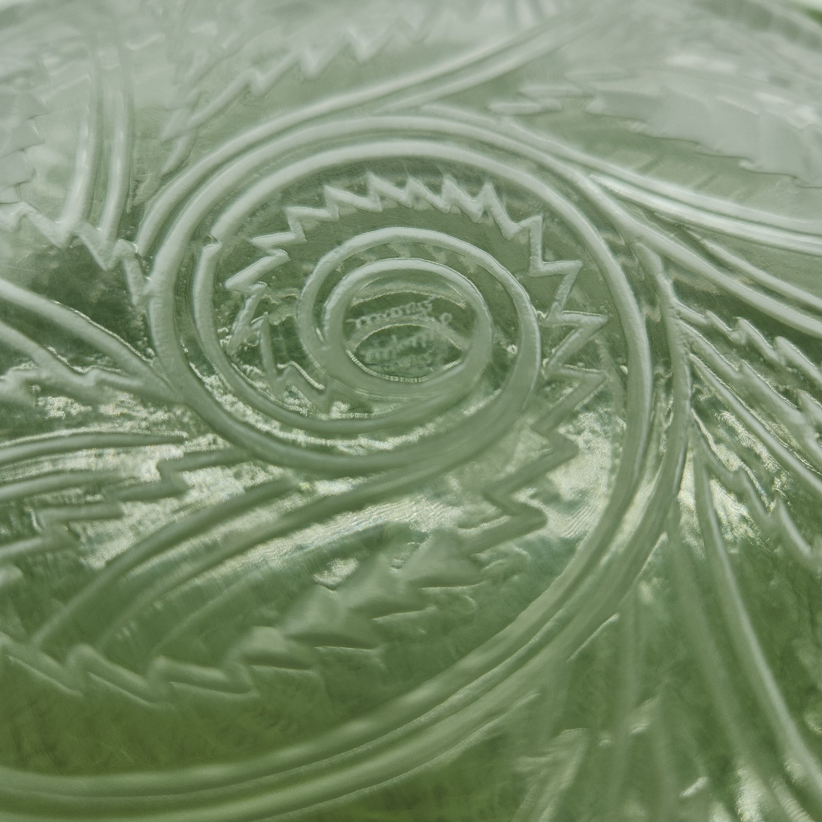 Vtg. Lalique Pinson Frosted Crystal Glass Bowl Birds Frosted Cut Glass No Damag