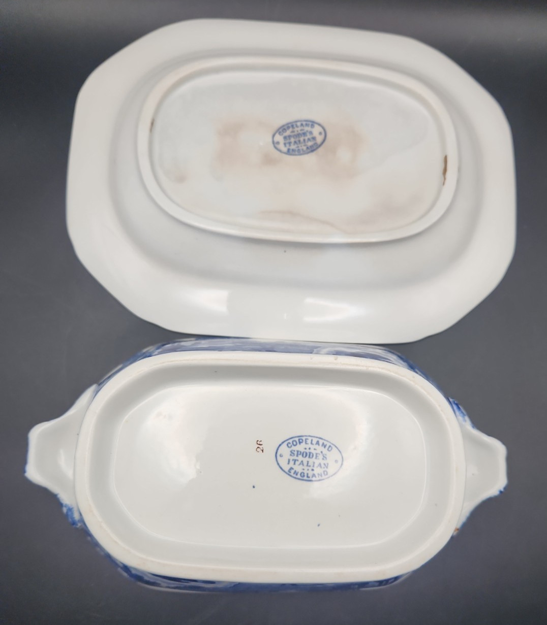 Stunning! Copeland Spode Sauce Tureen “Italian” Pattern 4-Piece Set CA 1891-1920