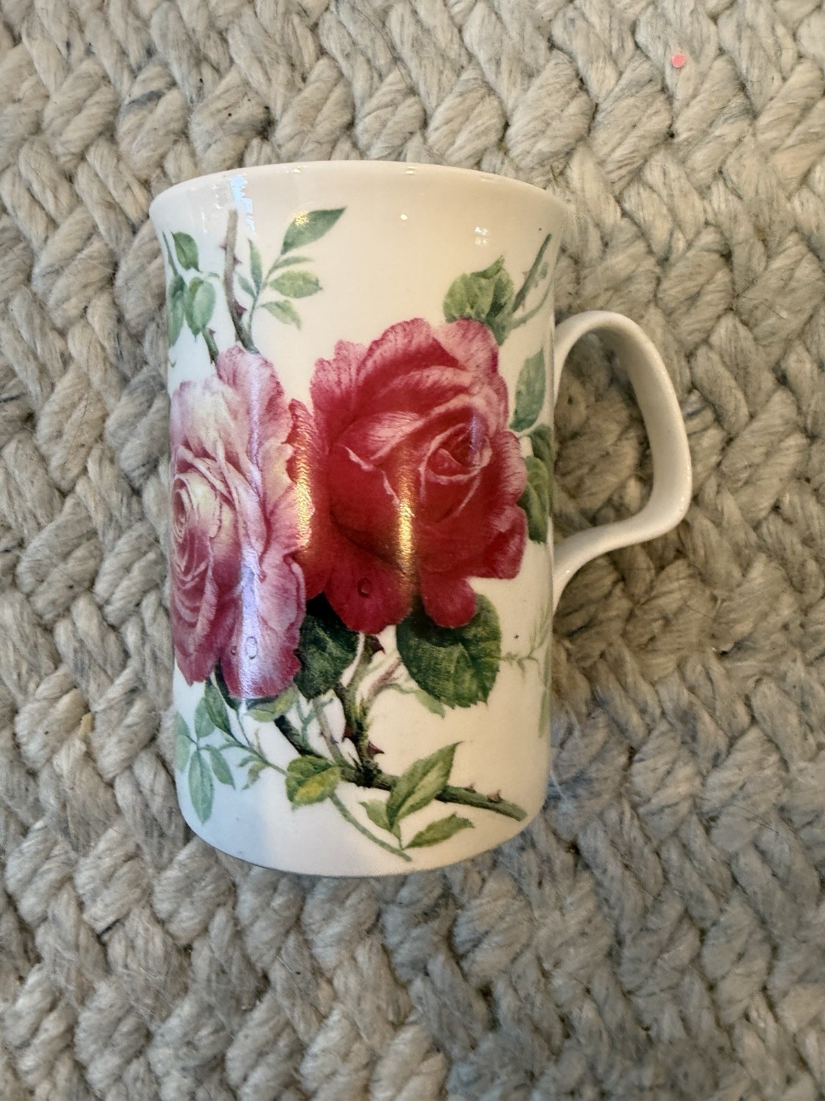 1992 Vintage English Rose Roy Kirkham Bone China Coffee Cup Made in England