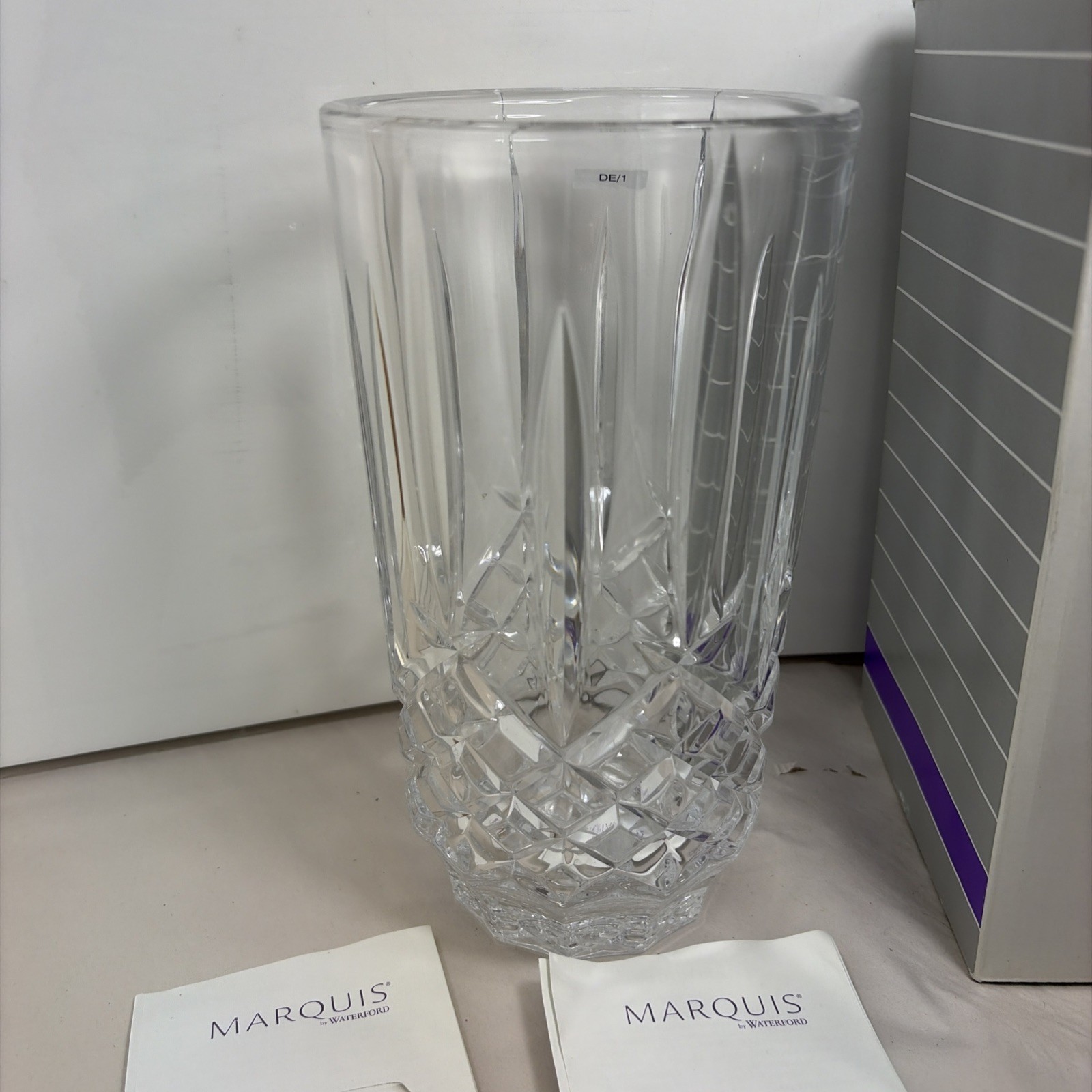 9″ WATERFORD Crystal Marquis Markham Vase Germany Heavy