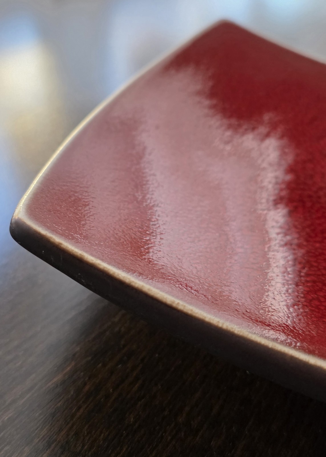Jars Ceramistes Made In France Rectangular Platter XL 20 Inch Red Crackle Glaze
