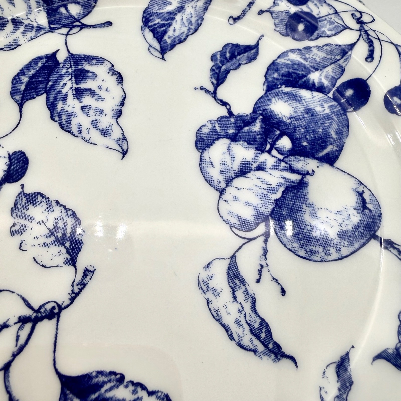 Ceramica Quadrifoglio Salad Plates 7.75in Ceramic Fruit Blue White Set 4 Italy