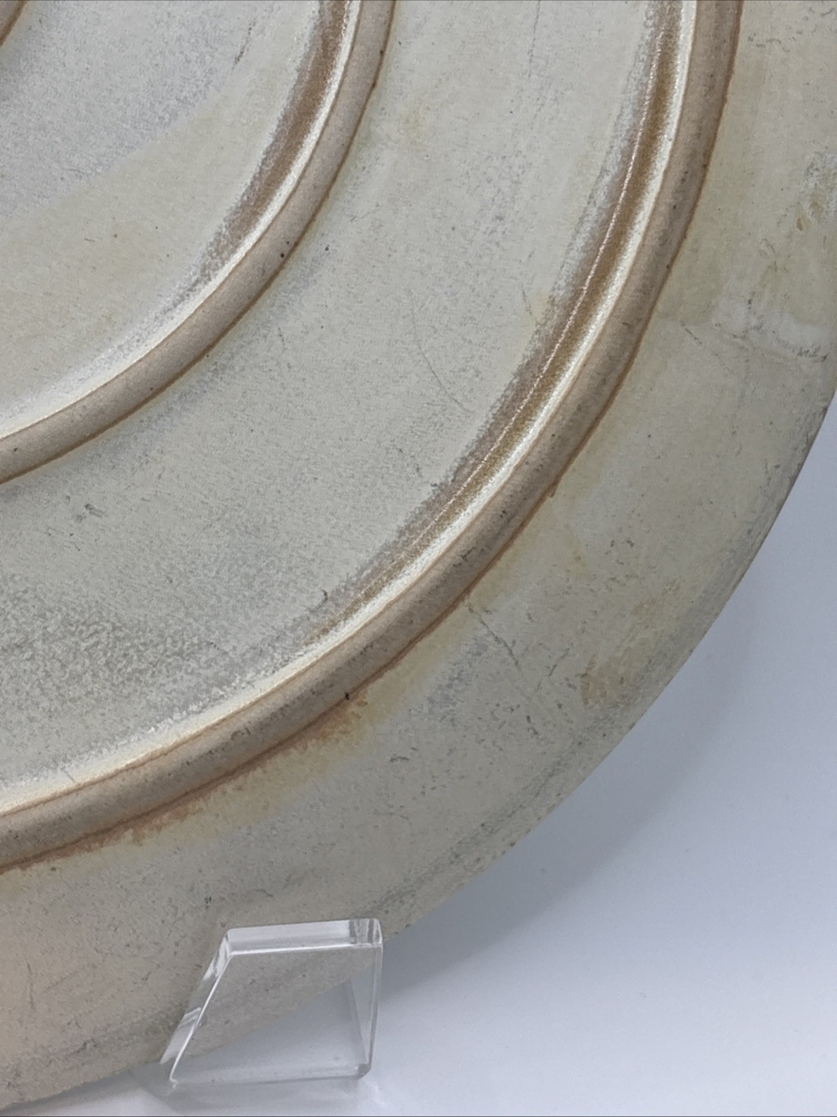 Vintage Handmade 11.75” Studio Art Stoneware Wall Plate Rustic Earth Tone Glaze