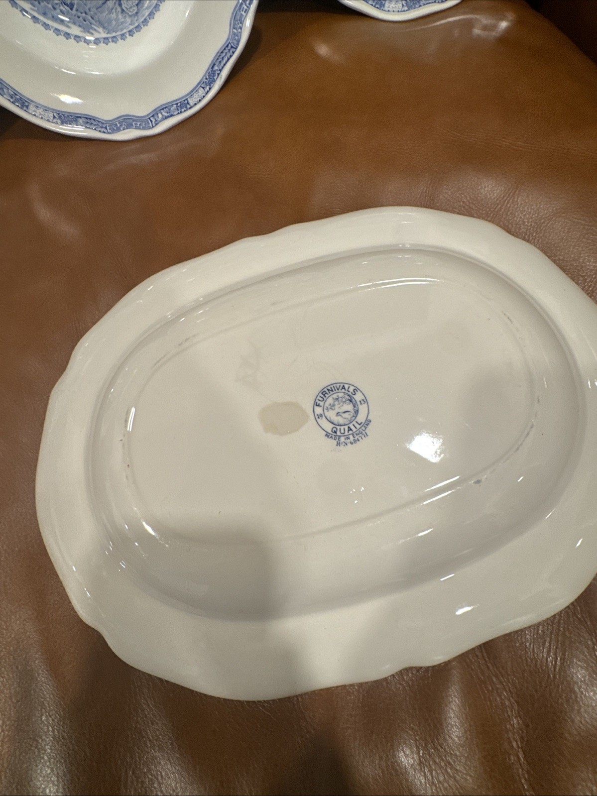 7 LOT Furnivals Blue Quail (4)Soup Bowls (2)Bread Plates (1) Platter oval