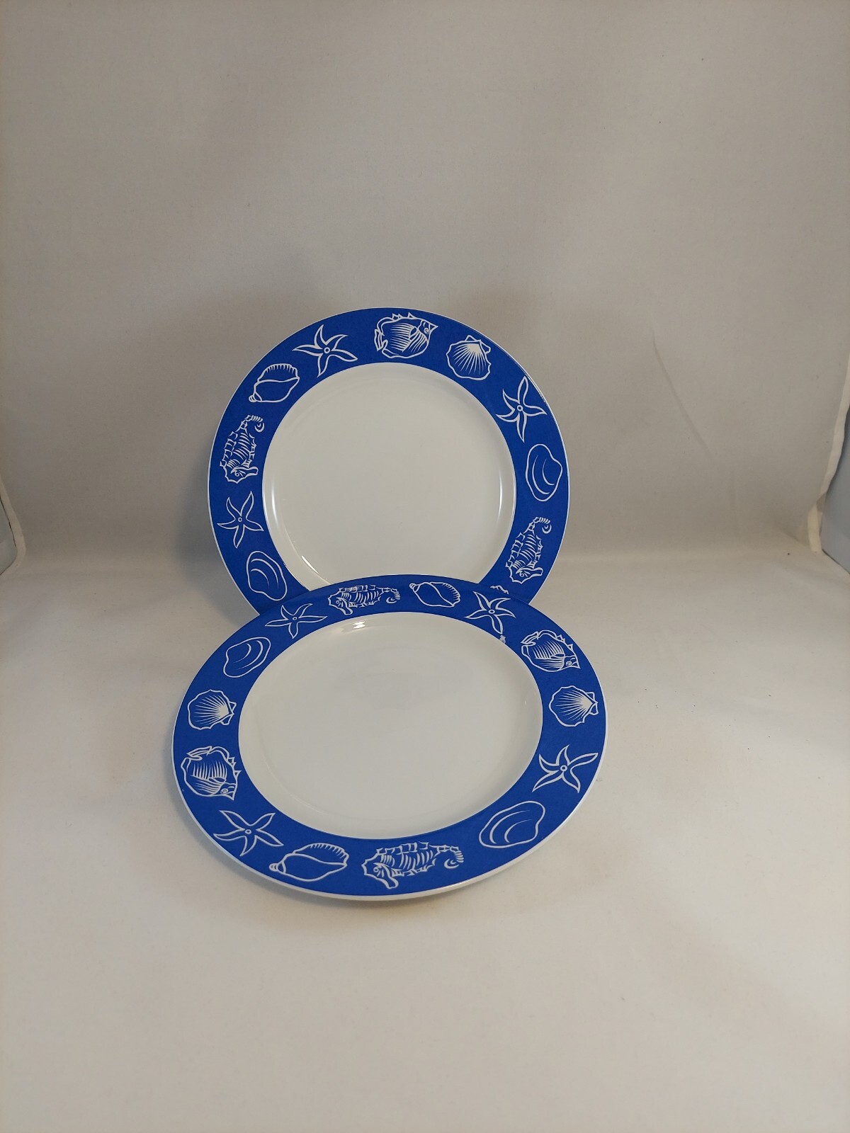 SAKURA BEACHES 1994 MADE IN INDONESIA SET OF 2 BEAUTIFUL SALAD PLATES 8 1/8″