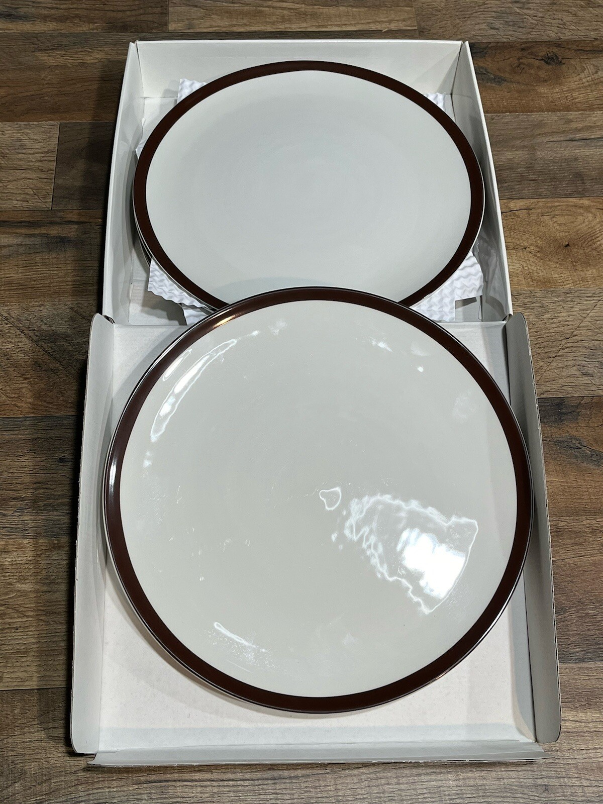 Kate Spade Lenox Sag Harbor set of 4 plates Chocolate Brown Dinner Plates